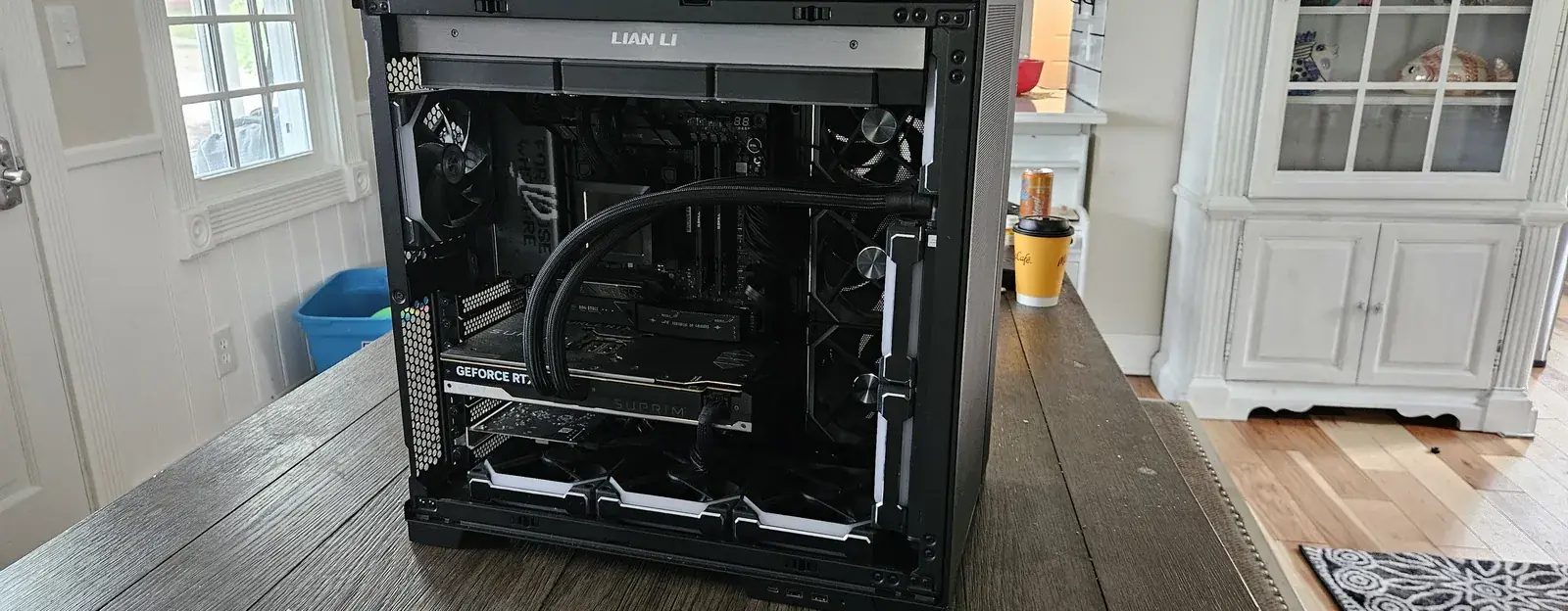Real Subtronics white gaming PC build with purple lighting